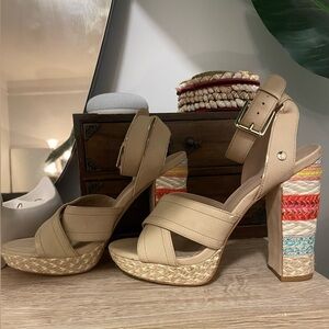 Braided Jute Block Heels